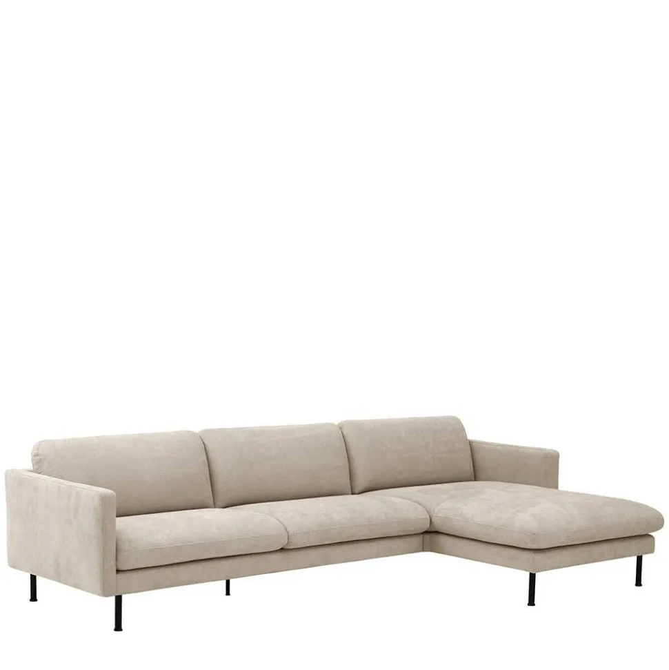 Ecksofa in Beige mit Schwarz - Roco