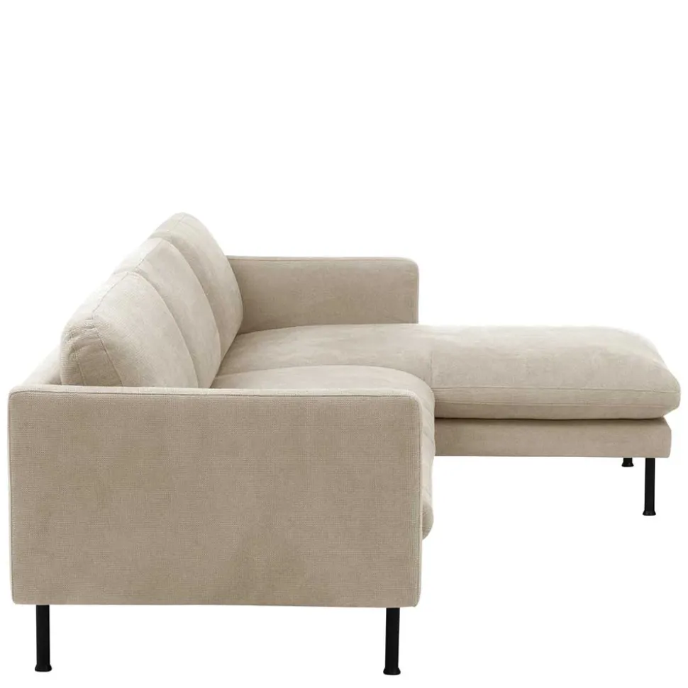 Ecksofa in Beige mit Schwarz - Roco