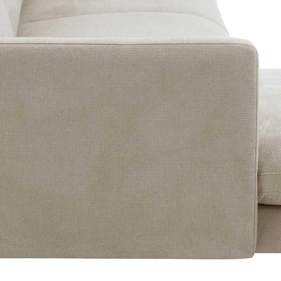 Ecksofa in Beige mit Schwarz - Roco