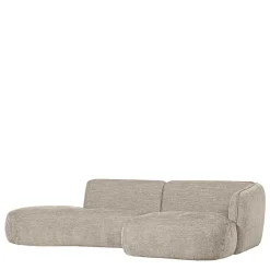 Ecksofa in Beige Webstoffbezug - Mauricios