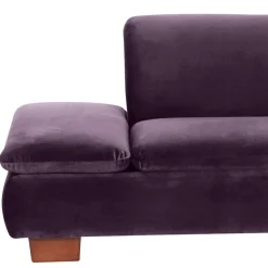 Ecksofa in Dunkellila mit Nussbaum Braun - Babahira
