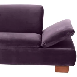 Ecksofa in Dunkellila mit Nussbaum Braun - Babahira