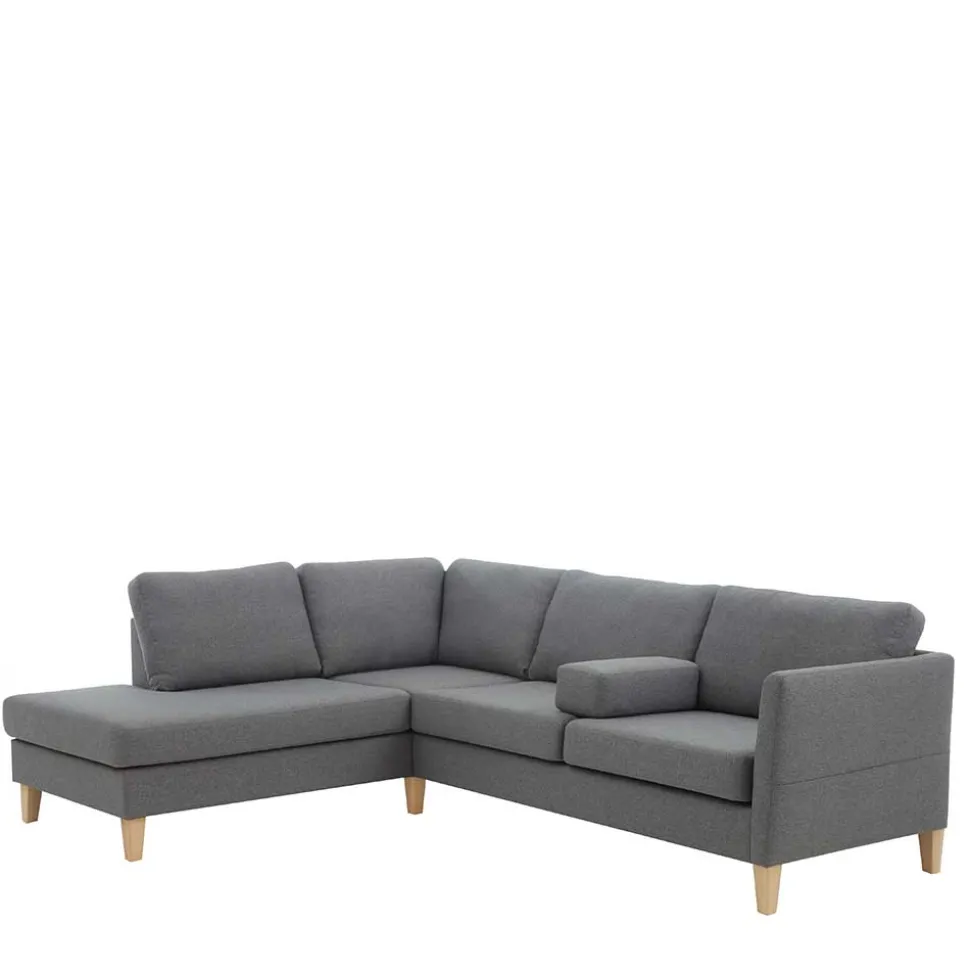 Ecksofa in Grau Stoff - Dreisitzer - Donnsai