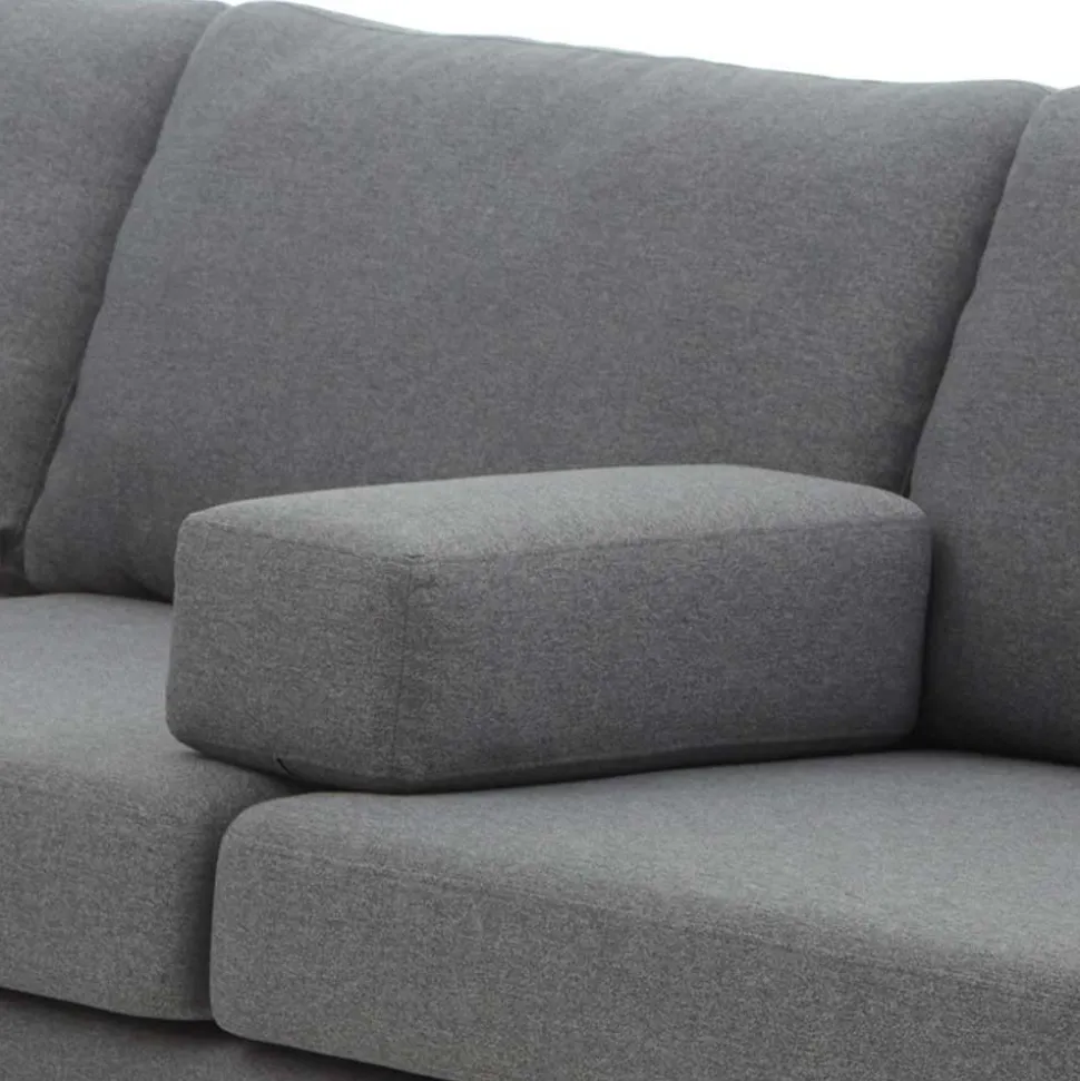 Ecksofa in Grau Stoff - Dreisitzer - Donnsai