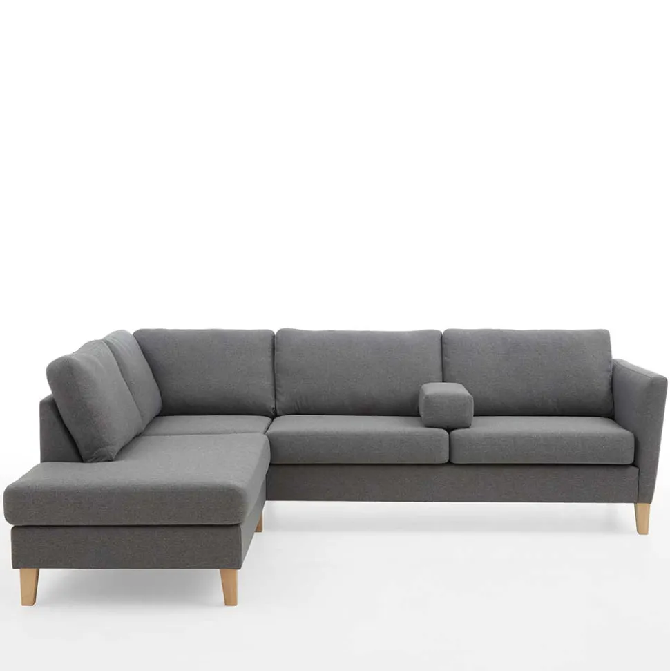 Ecksofa in Grau Stoff - Dreisitzer - Donnsai