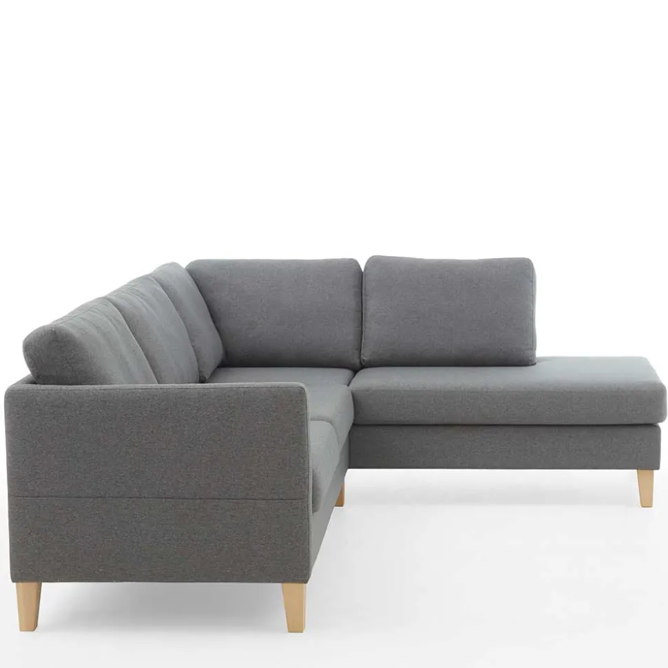 Ecksofa in Grau Stoff - Dreisitzer - Donnsai