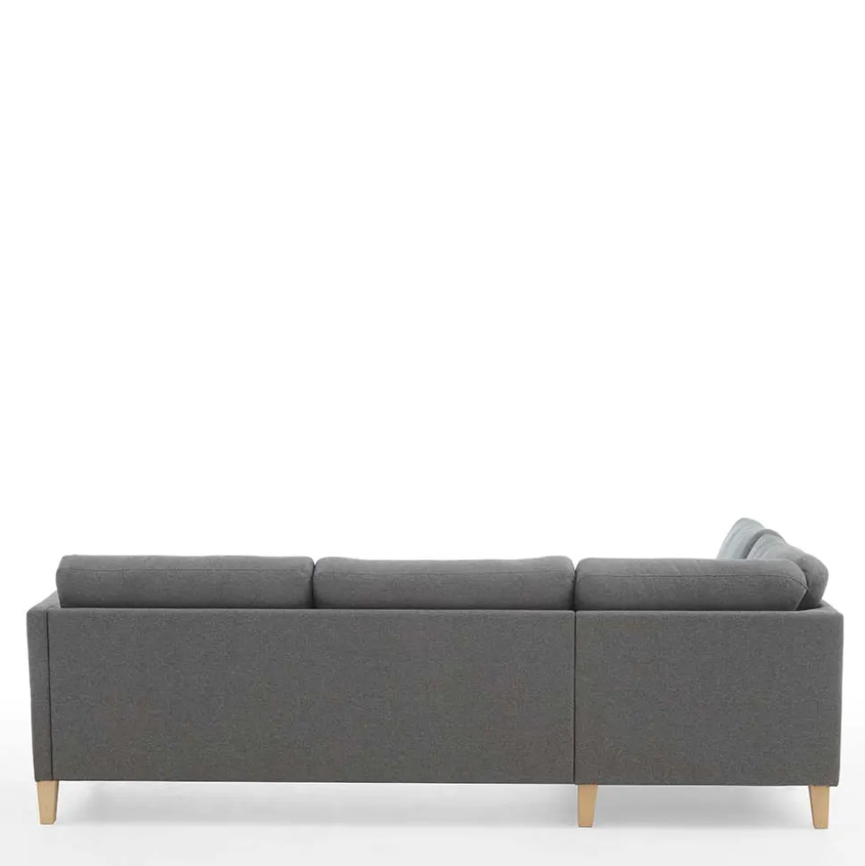 Ecksofa in Grau Stoff - Dreisitzer - Donnsai