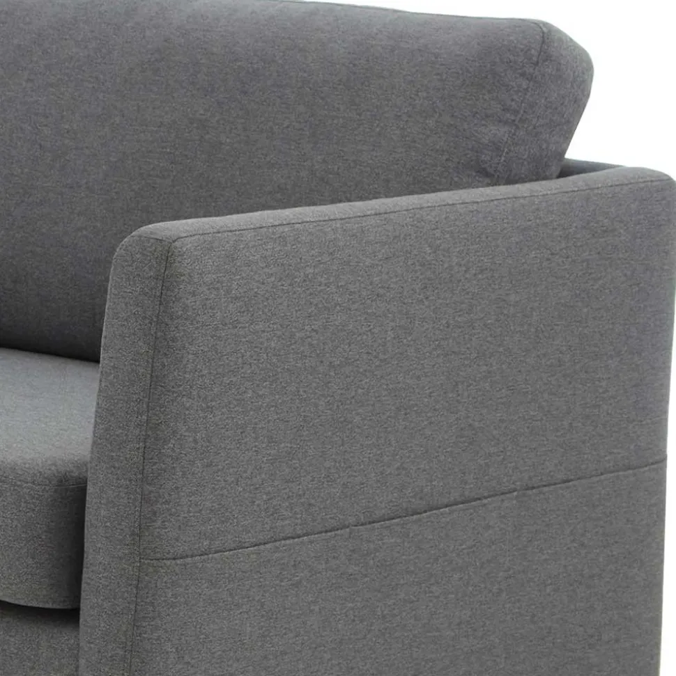 Ecksofa in Grau Stoff - Dreisitzer - Donnsai