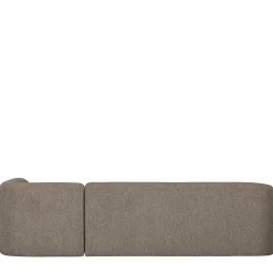 Ecksofa in Hellbraun Chenille Bezug - Acira