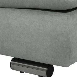 Ecksofa in Hellgrün mit Chrom - Nathan