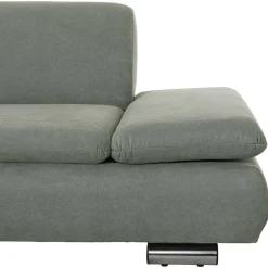 Ecksofa in Hellgrün mit Chrom - Nathan