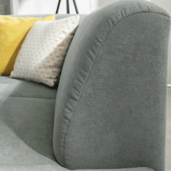 Ecksofa in Hellgrün mit Chrom - Nathan