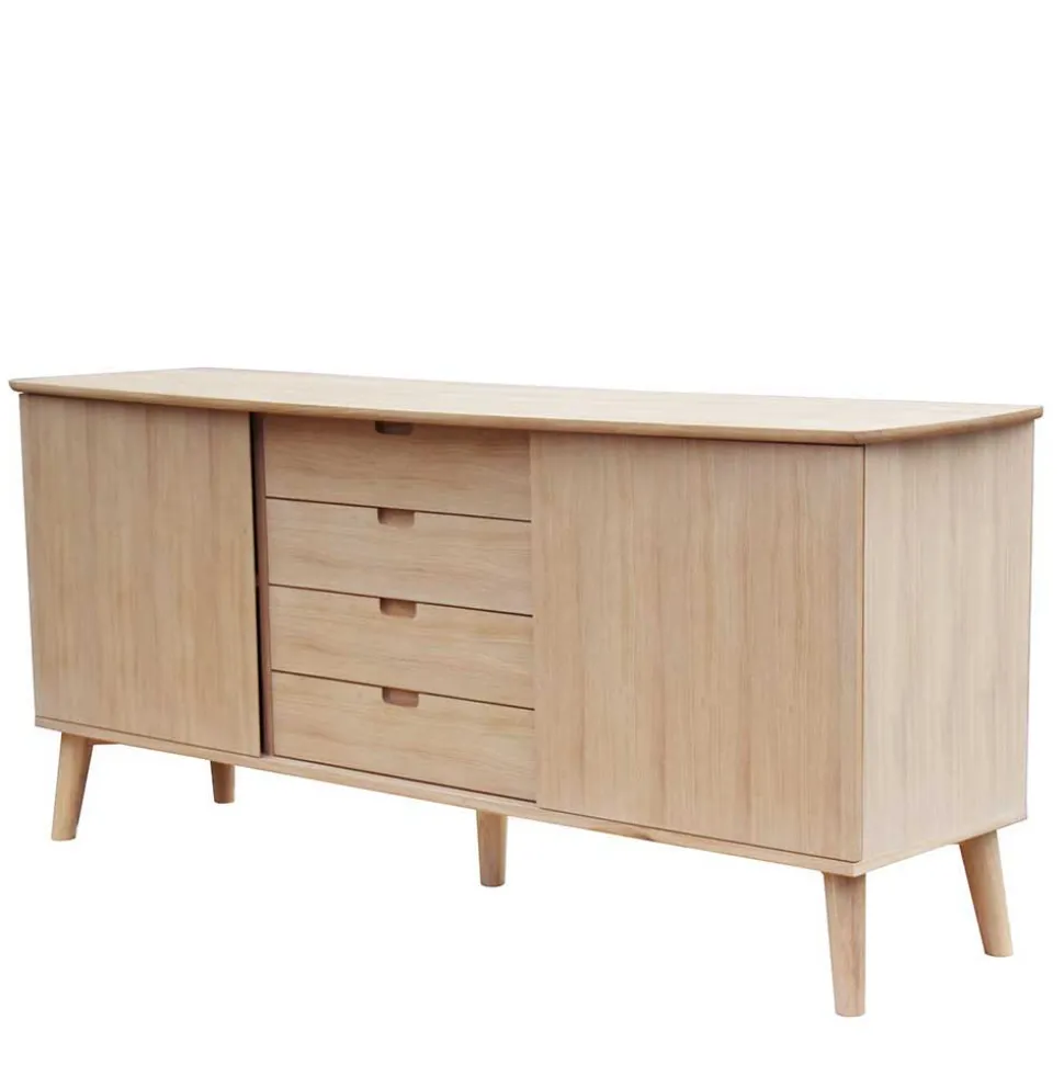Eiche Bianco Sideboard mit Schiebetüren - Saimoon