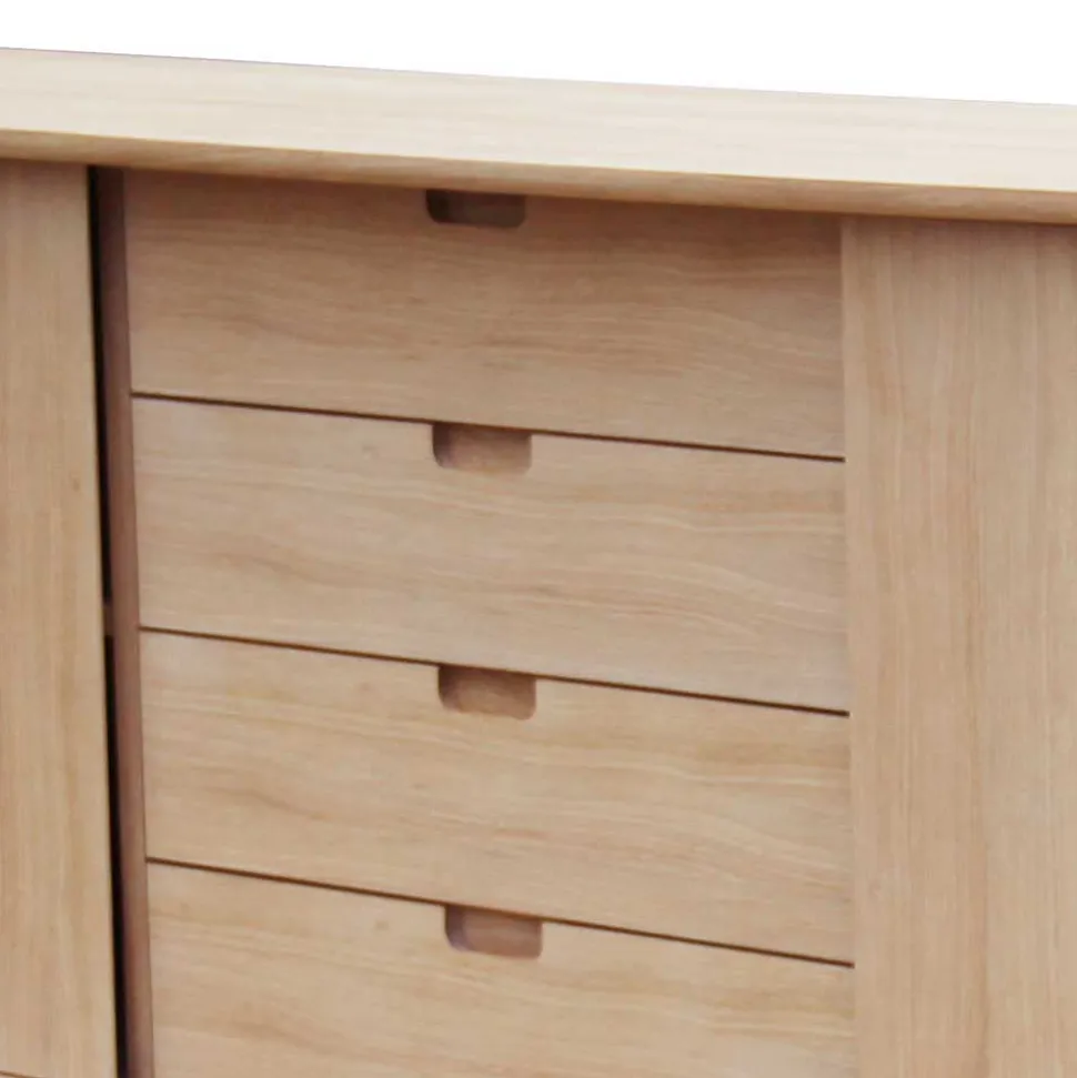 Eiche Bianco Sideboard mit Schiebetüren - Saimoon