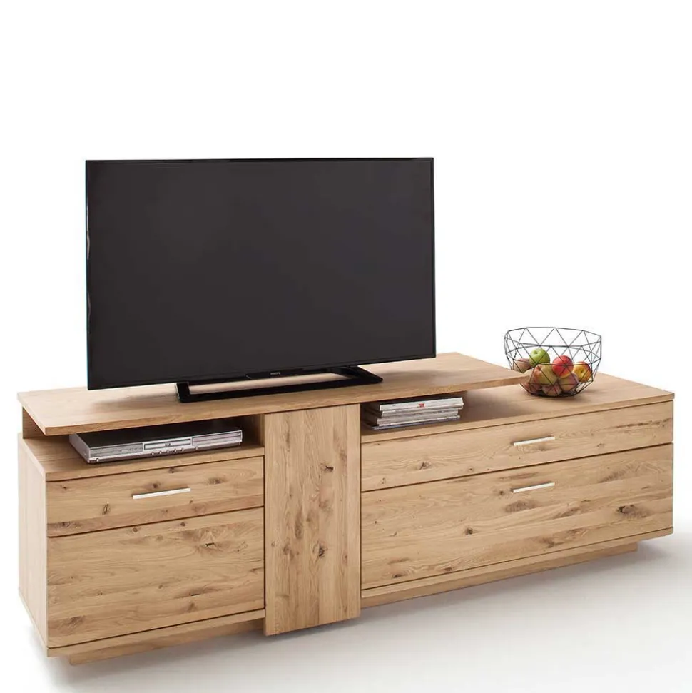 Eiche Bianco Wohnwand Set 320cm - Crokas (dreiteilig)