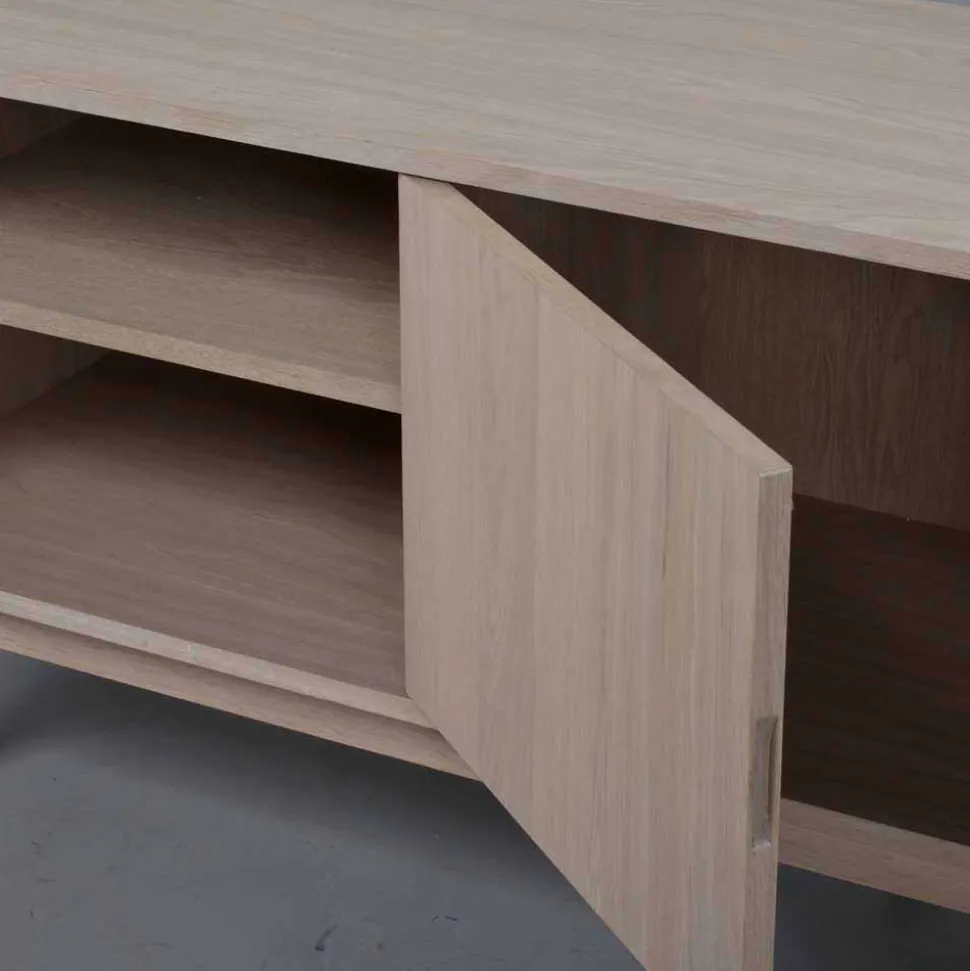 Eiche Massivholz TV Schrank in White Wash - Navassa