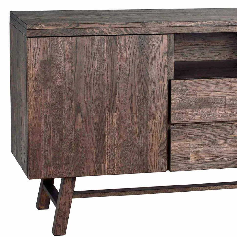 Eiche Sideboard in dunkel lackiert und gebürstet - Vedraza