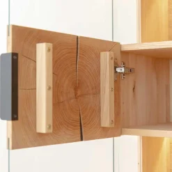 Eichenholz Highboard mit Hirnholz Applikation - Deruta