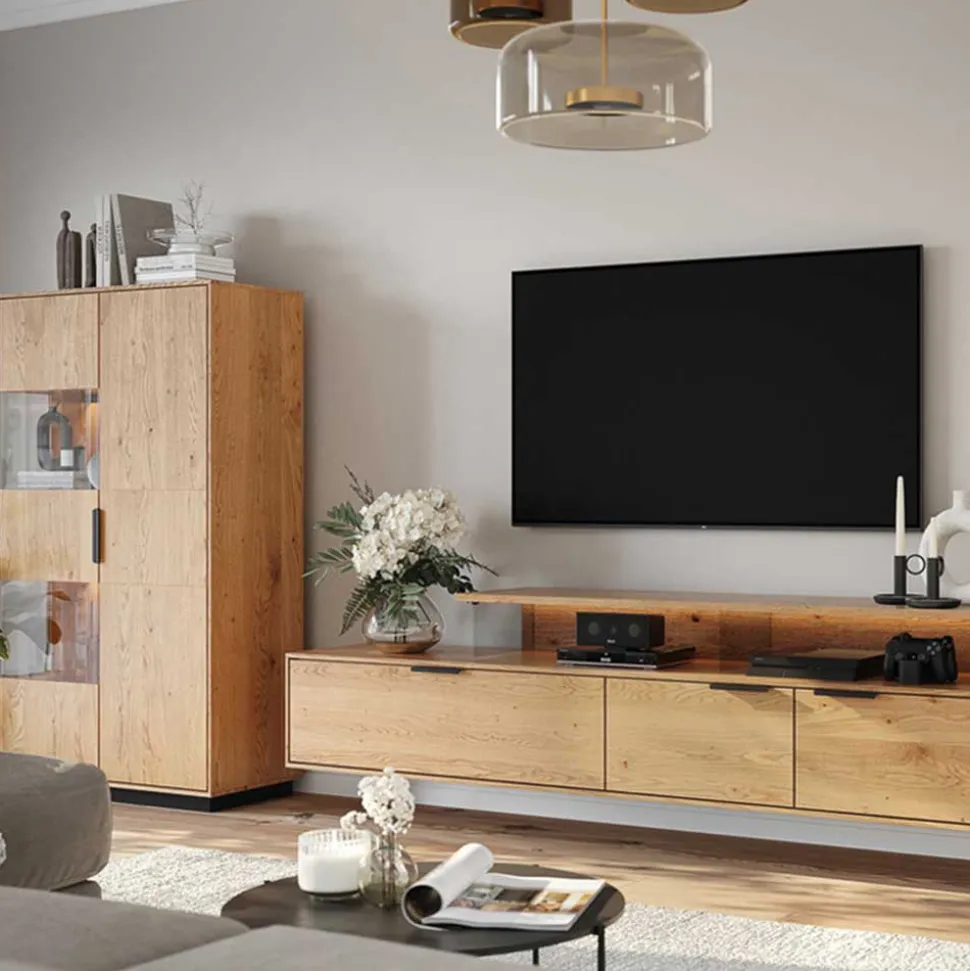 Eichenholz Highboard Vitrine modern - Judita