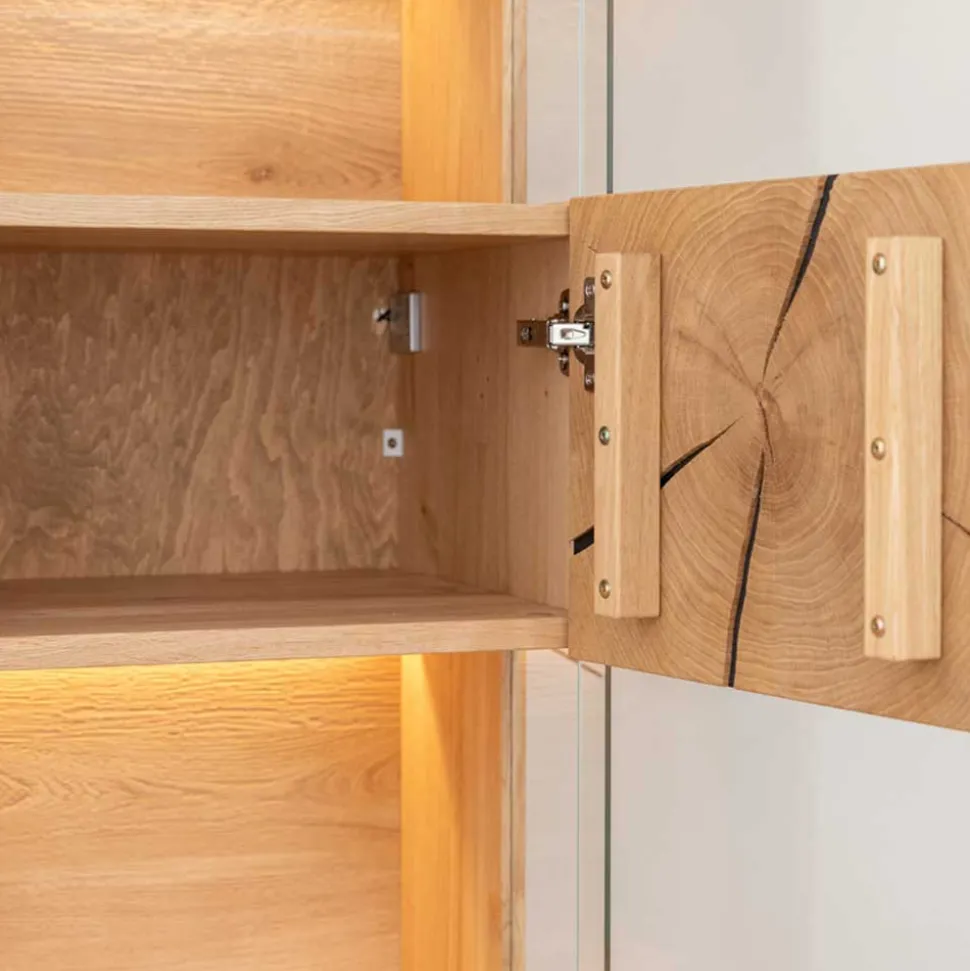 Eichenholz Vitrine mit Hirnholz Applikation - Deruta