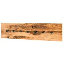 Einfache Wandgarderobe aus Eiche & Metall - Arno