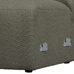 Einsitzer Couchmodul aus Boucle in Dunkelgrün - Racapulco