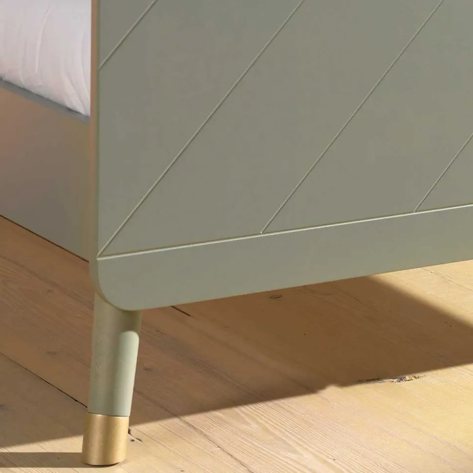 Einzelbett in Graugrün & Gold - Appoloni (zweiteilig)