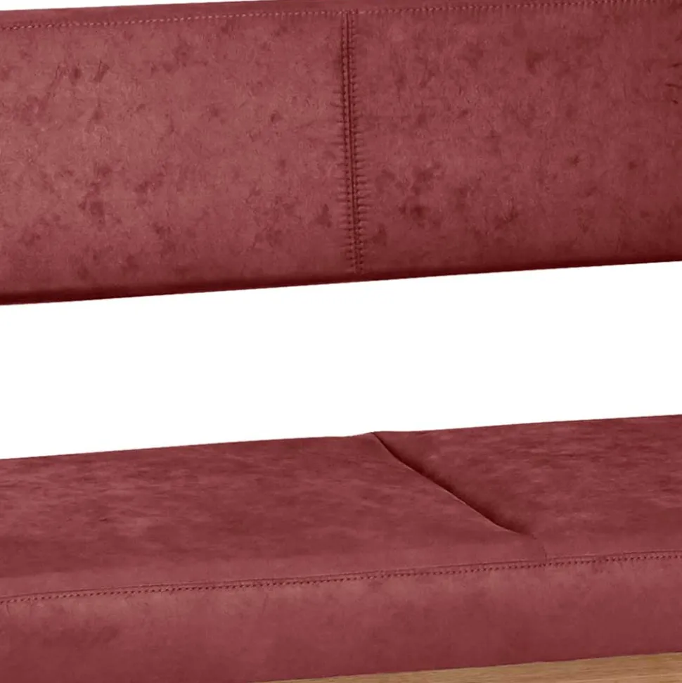 Elegante Esszimmer-Bank in Rot & Wildeiche - Ovenciana