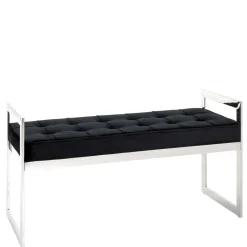 Elegante Sitzbank in Schwarz Samt - Moda