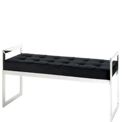 Elegante Sitzbank in Schwarz Samt - Moda