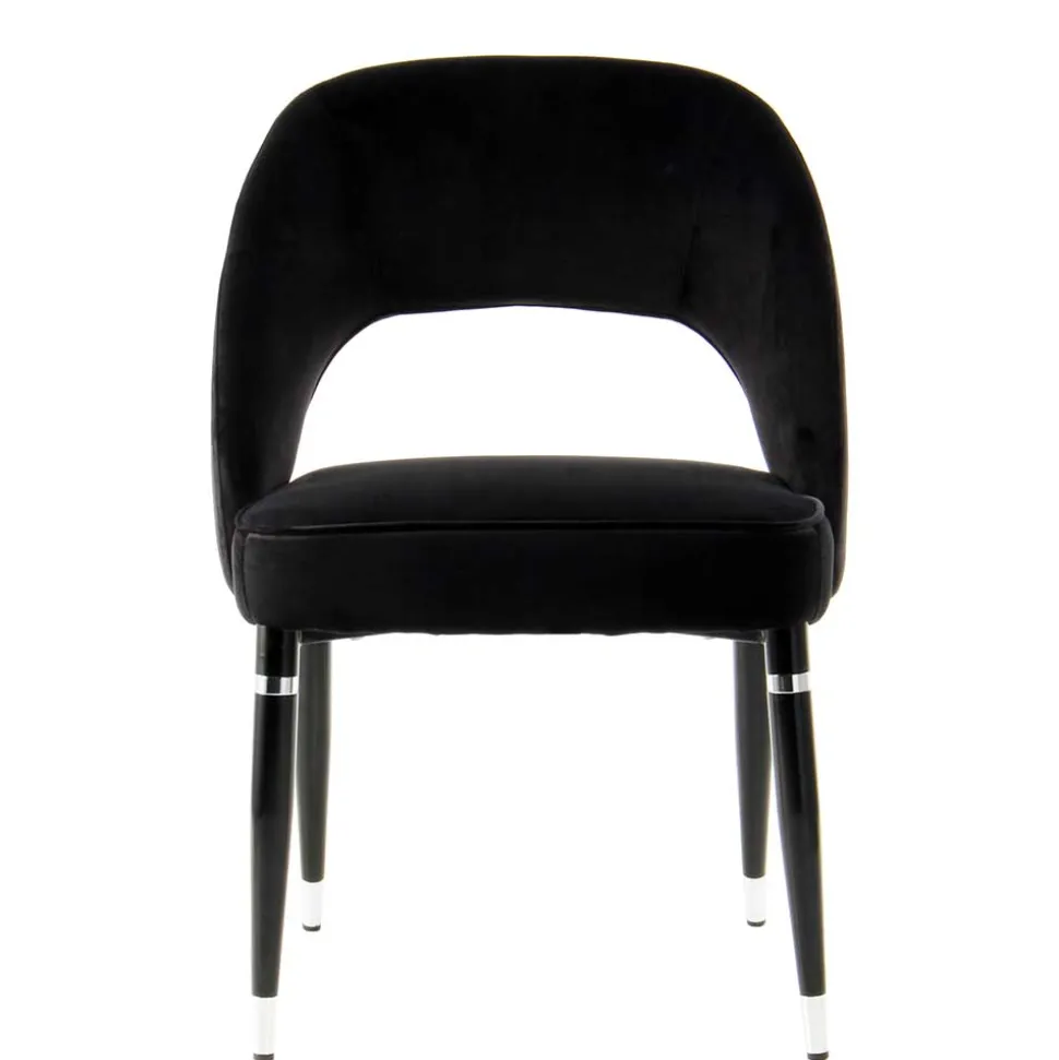 Eleganter Designstuhl in Schwarz Samt - Siiri (2er Set)