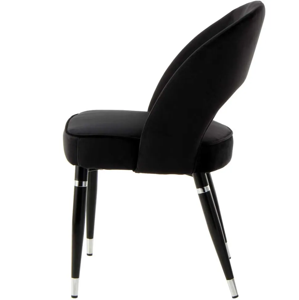 Eleganter Designstuhl in Schwarz Samt - Siiri (2er Set)