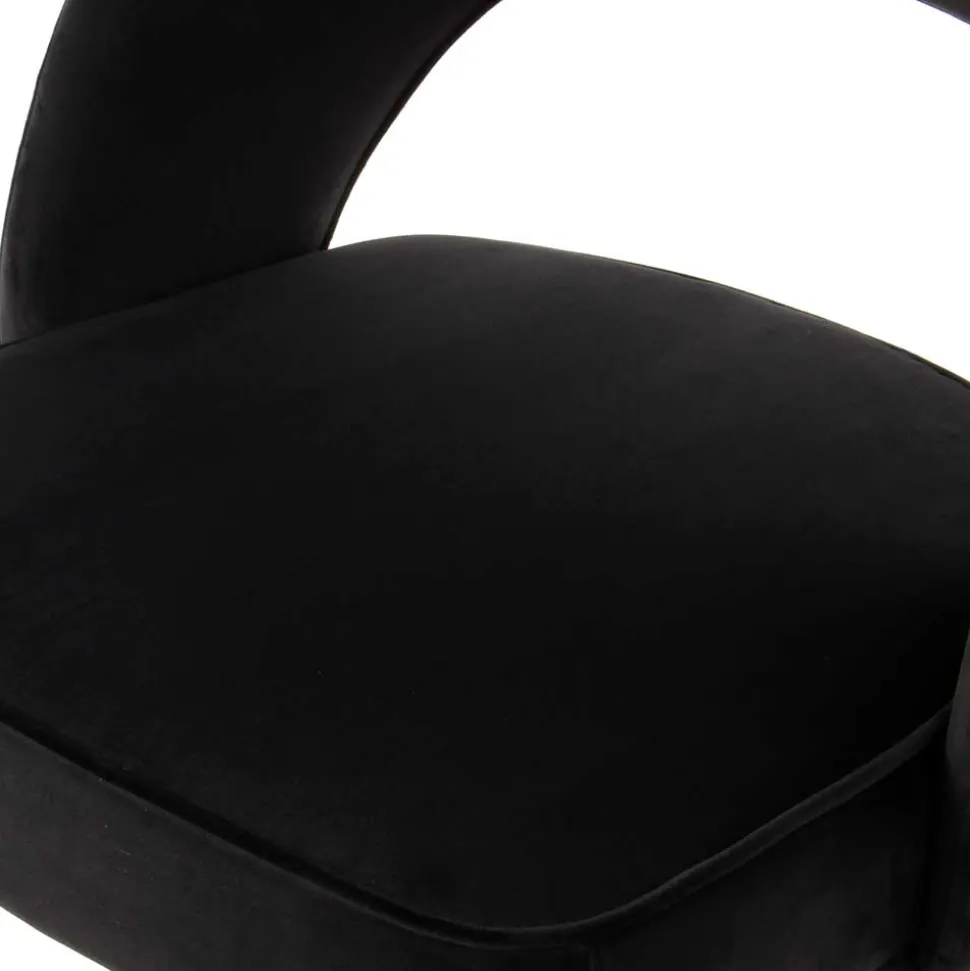 Eleganter Designstuhl in Schwarz Samt - Siiri (2er Set)
