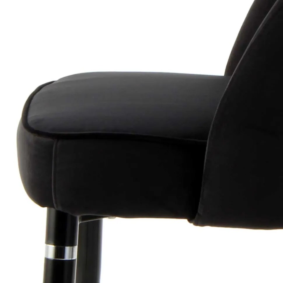 Eleganter Designstuhl in Schwarz Samt - Siiri (2er Set)