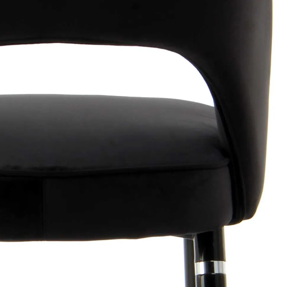 Eleganter Designstuhl in Schwarz Samt - Siiri (2er Set)