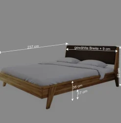 220er Designbett aus Wildeiche & Nachtkommoden - Hardus