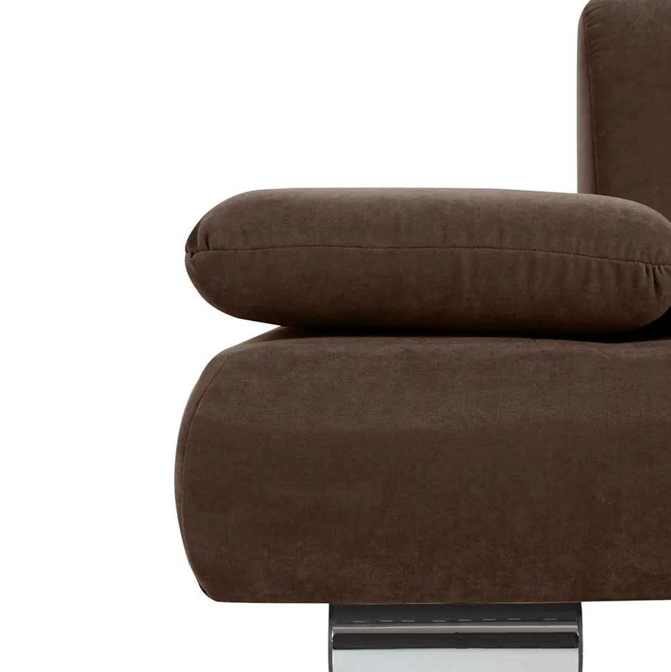 2er Sofa in Braun Veloursbezug - Delnoto