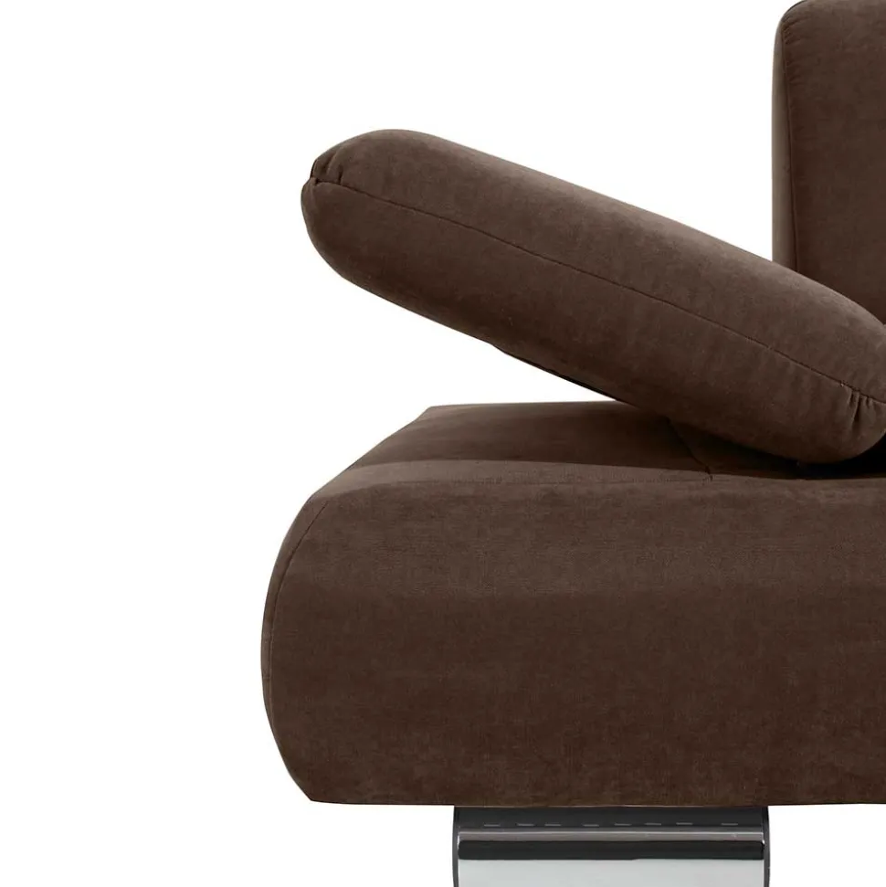 2er Sofa in Braun Veloursbezug - Delnoto
