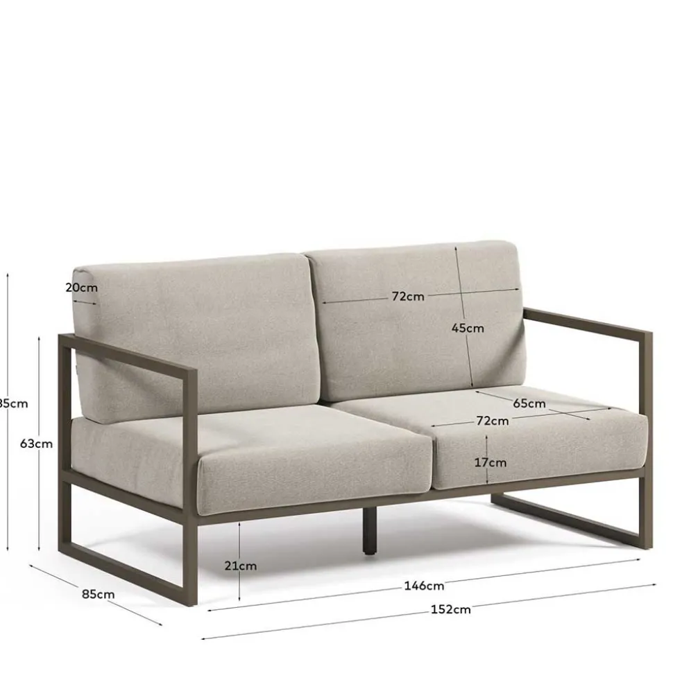 2er Sofa in Hellgrau & Dunkelgrün - Yasmel