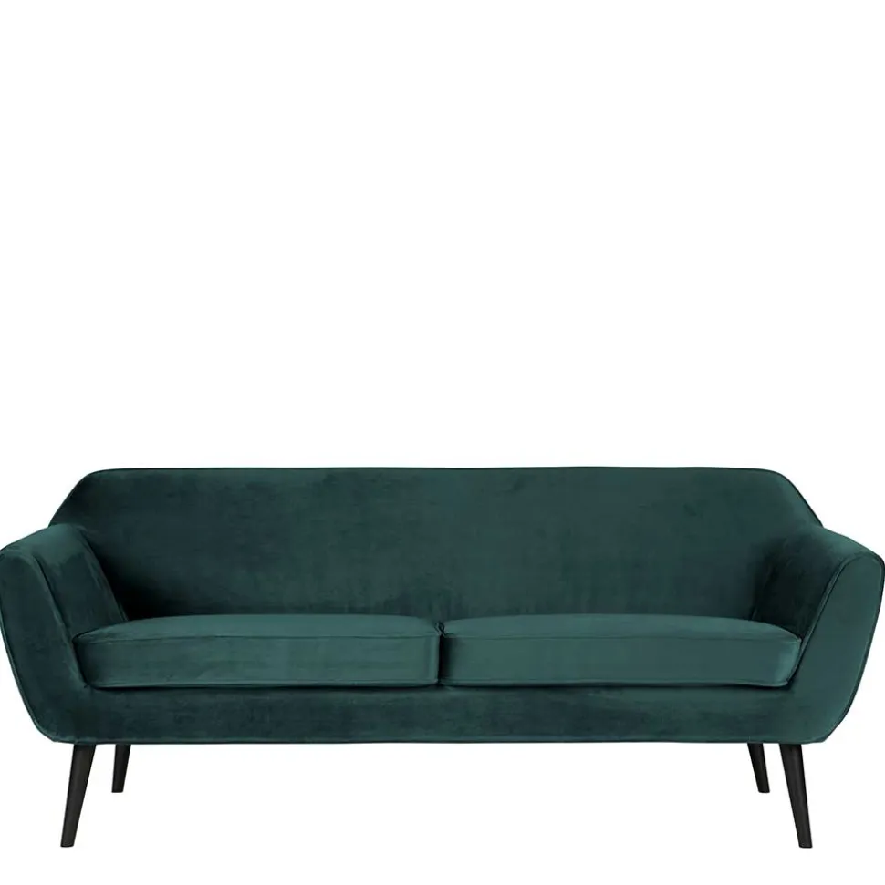 2,5er Wohnzimmercouch in Petrol Blau & Schwarz - Jerry