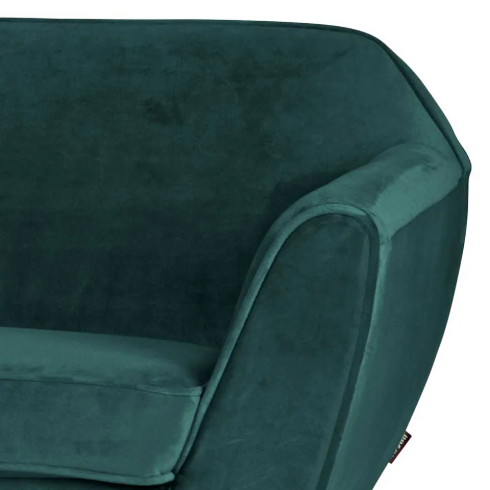 2,5er Wohnzimmercouch in Petrol Blau & Schwarz - Jerry