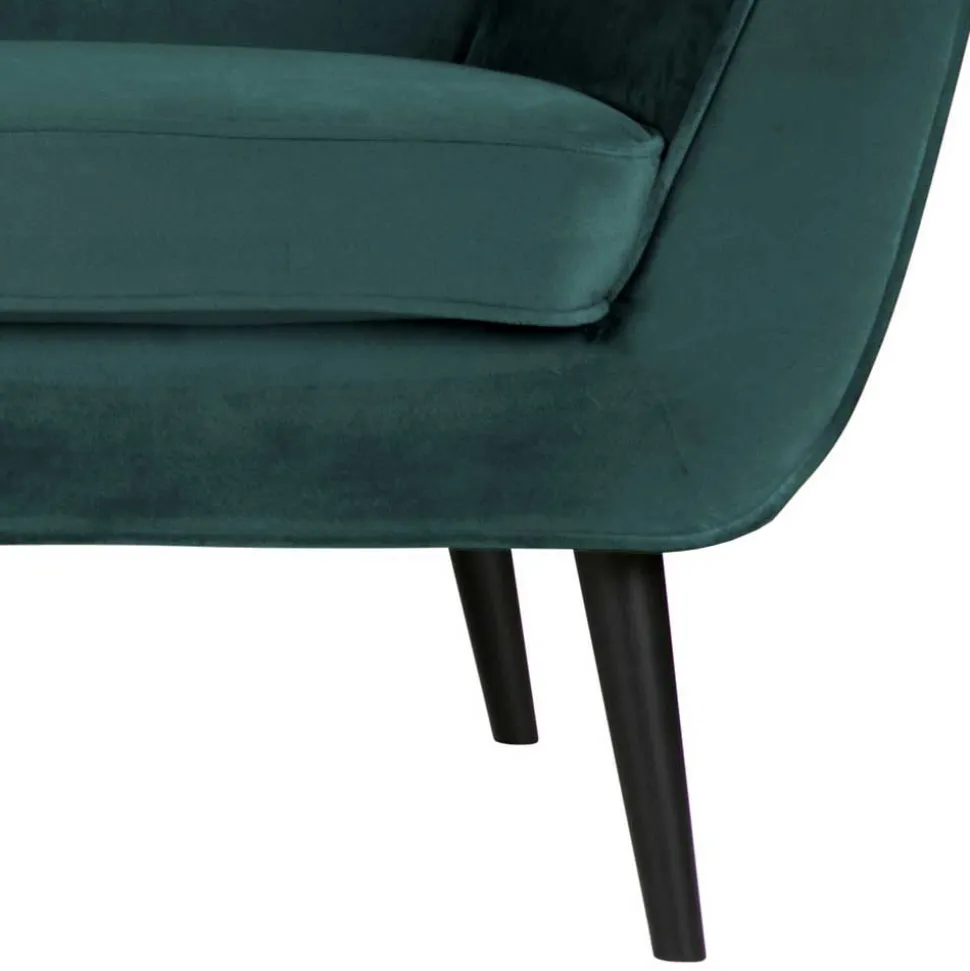 2,5er Wohnzimmercouch in Petrol Blau & Schwarz - Jerry