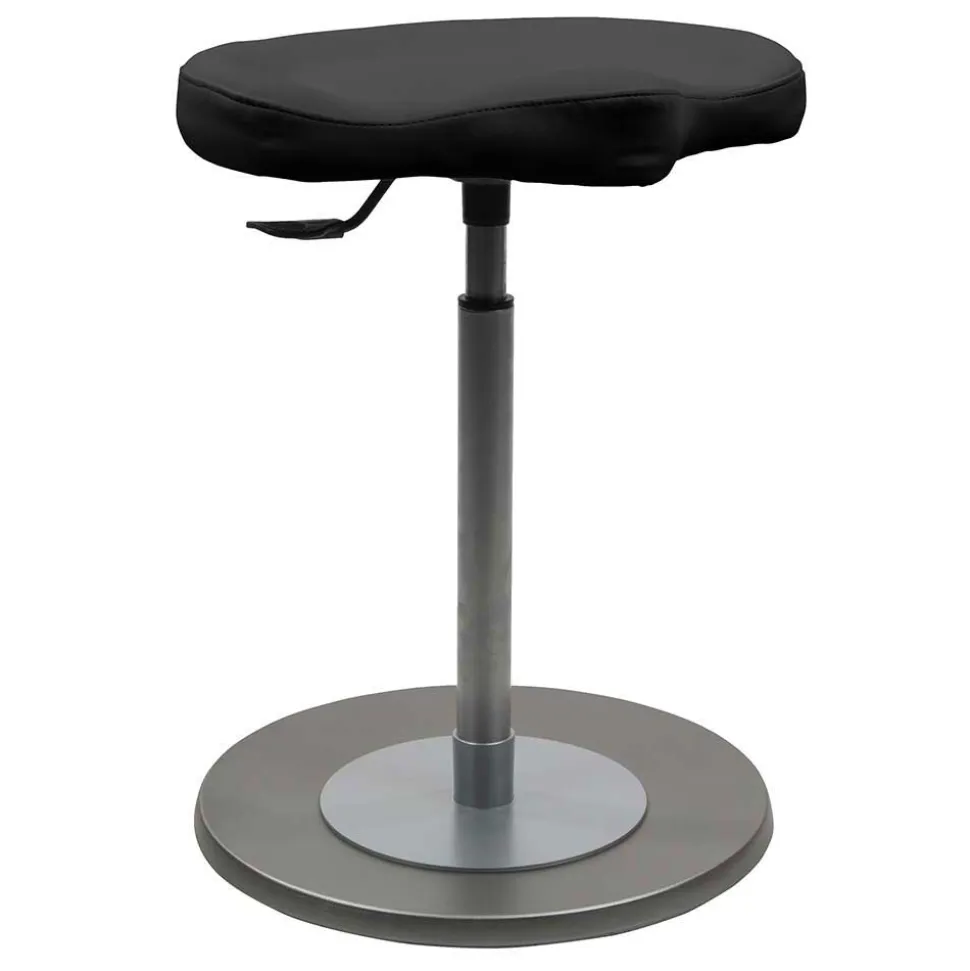 Ergonomischer Bürohocker in Schwarz & Silber - Evillan