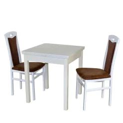 Essgruppe in Weiß & Braun - Solana (dreiteilig)
