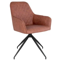Esstisch Drehstuhl in Cognac Braun - Dress