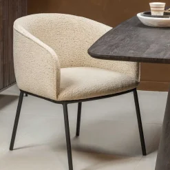 Esstisch Sessel in Beigegrau Boucle - Ayfina