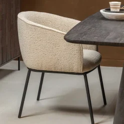 Esstisch Sessel in Beigegrau Boucle - Ayfina