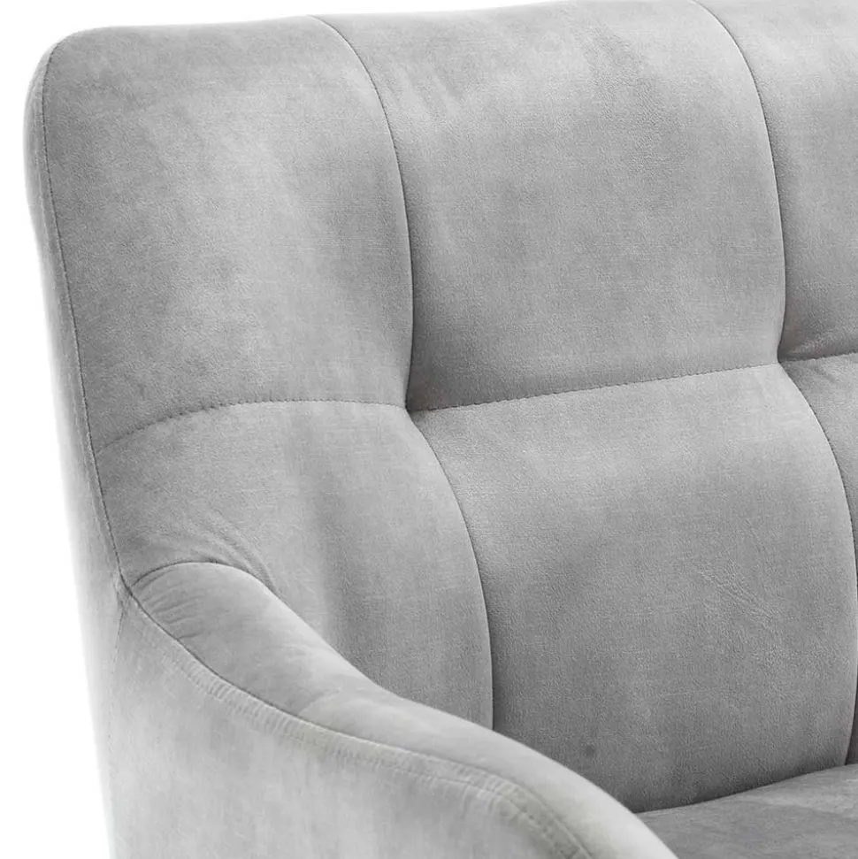 Esstisch Sofa in Grau Velours - Reymonda