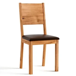 Esstischstuhl aus Wildeiche mit Kunstleder Sitz - Ernestan