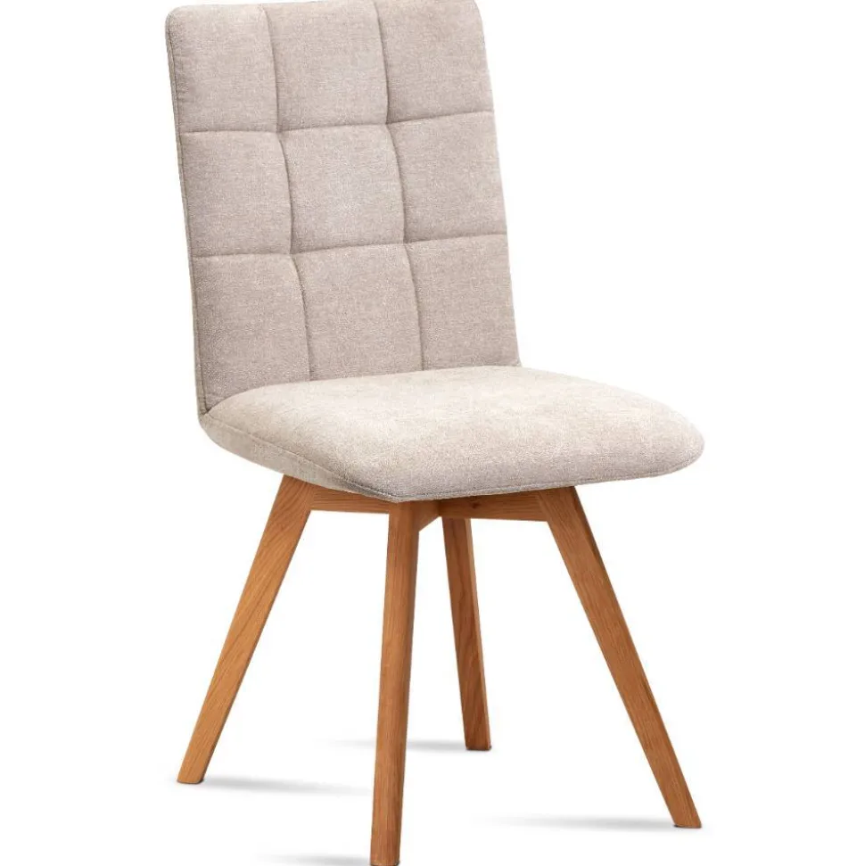 Esstischstuhl in Beige und Wildeiche - Sensibil (2er Set)